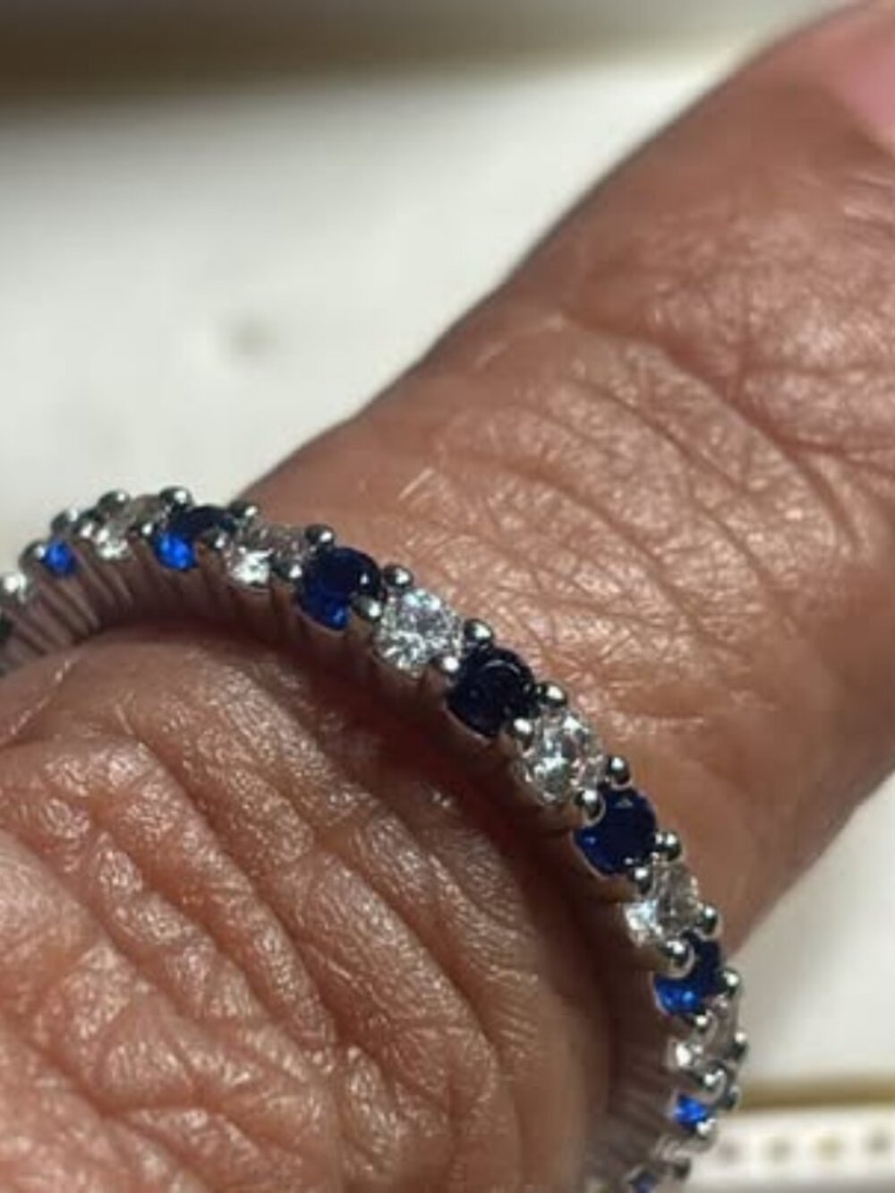 Blue Sapphire Blue Eternity Ring Size 6
